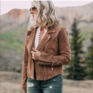 Blank NYC Brown Suede Moto Jacket